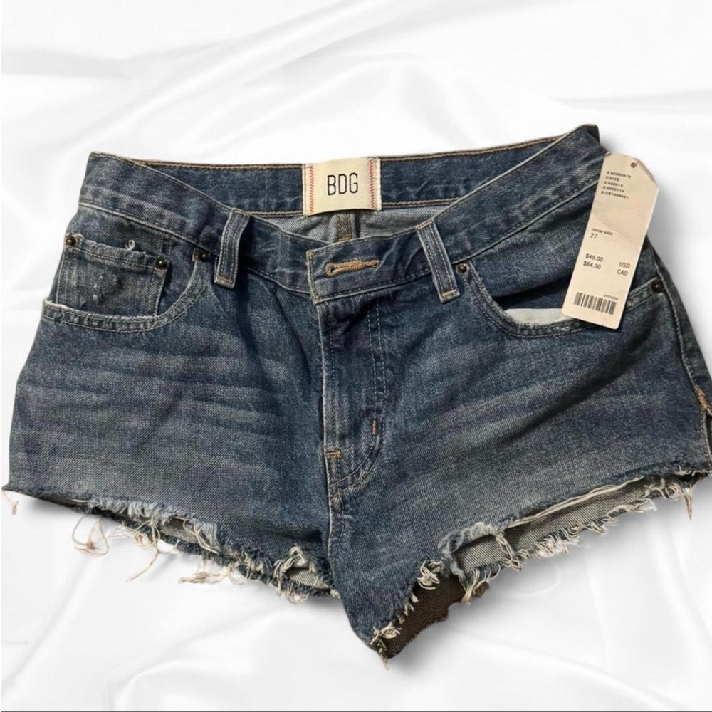 NWT BDG Women's Dark Blue Distressed Denim Cutoff Shorts